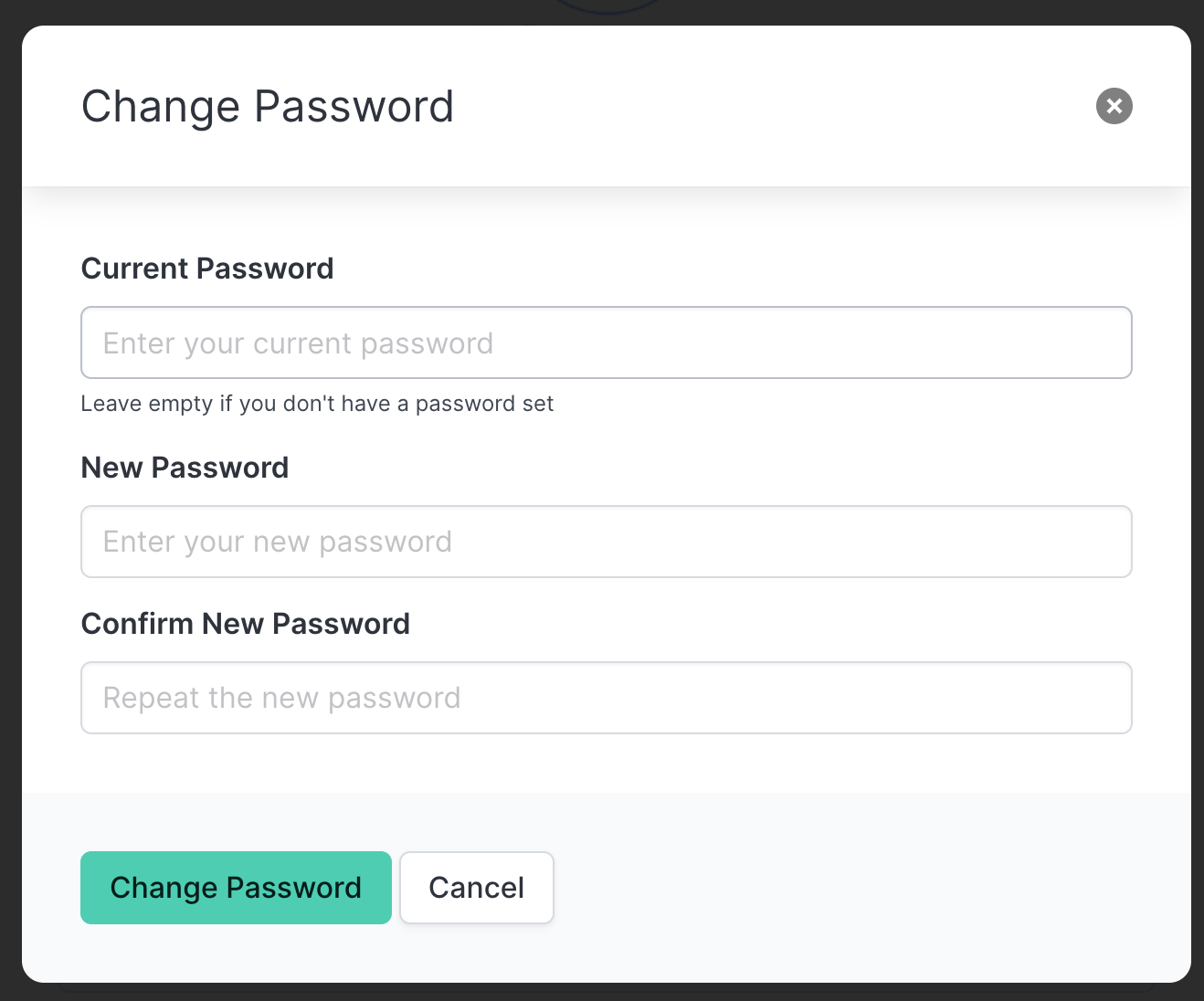 Changing master password